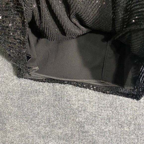 Parker Black Mini Dress 4 Small Sequin Strapless Aurelia Ruffle Cocktail Formal - Picture 8 of 15